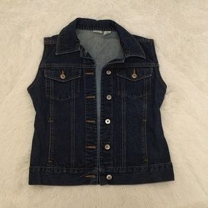 Rubbish dark denim sleeveless jean vest